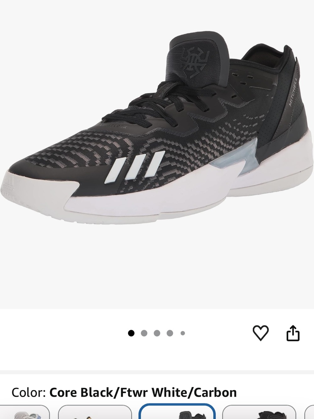 adidas Core Black/White Low-Profile Athletic Shoe